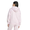 Adidas 3 Stripes Fleece Full Zip Hoodie (W) (Clear Pink)