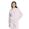 Adidas 3 Stripes Fleece Full Zip Hoodie (W) (Clear Pink) Adidas