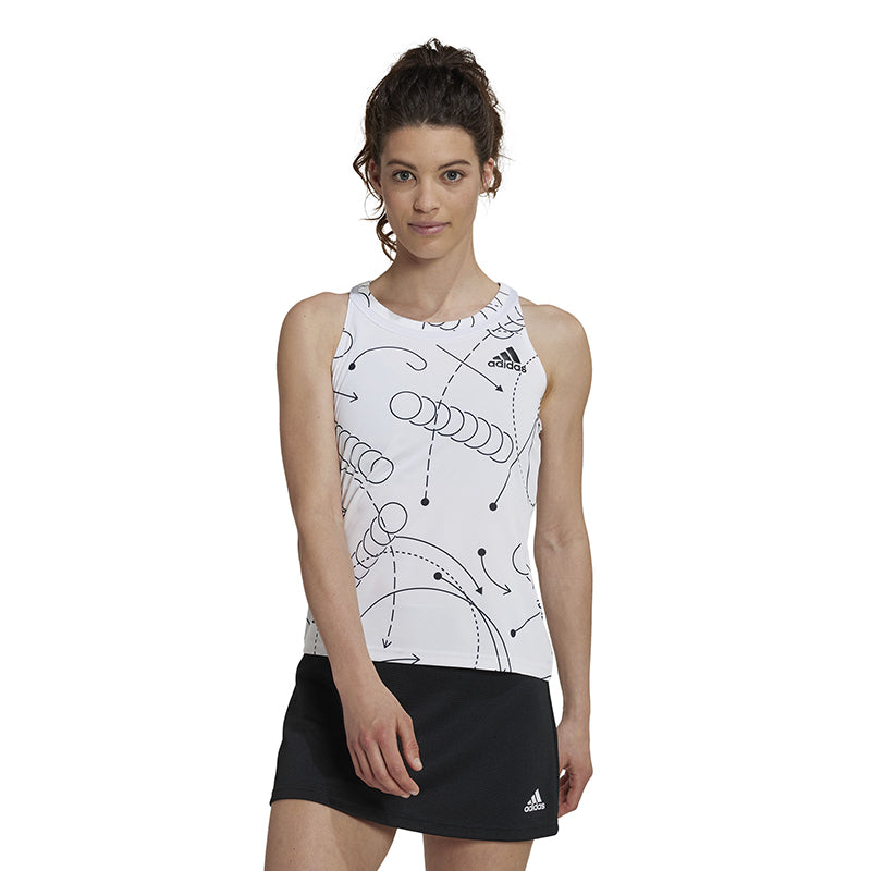 Adidas Club Graphic Tank (W) (White)