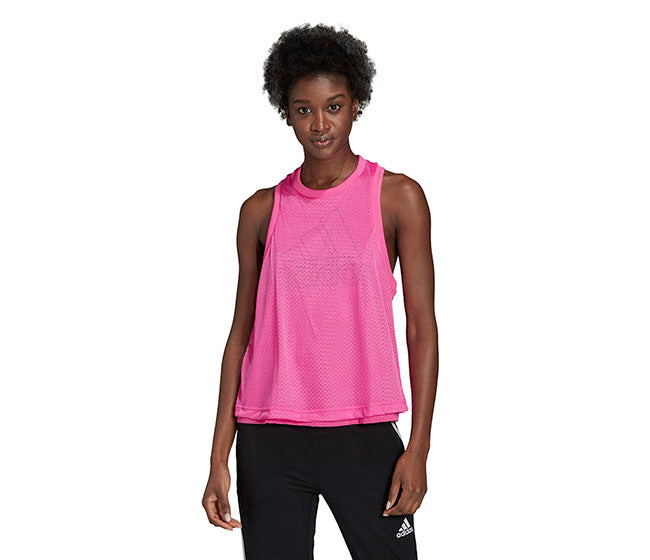 Adidas Double Layer Mesh Tank (W) (Pink)