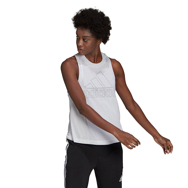 Adidas Double Layer Mesh Tank (W) (White)