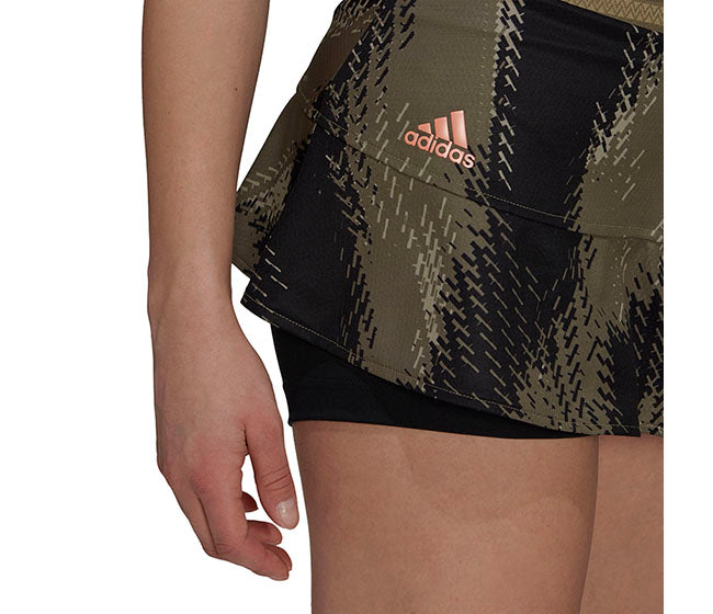 Adidas Printed Match Skirt Primeblue (W) (Olive)