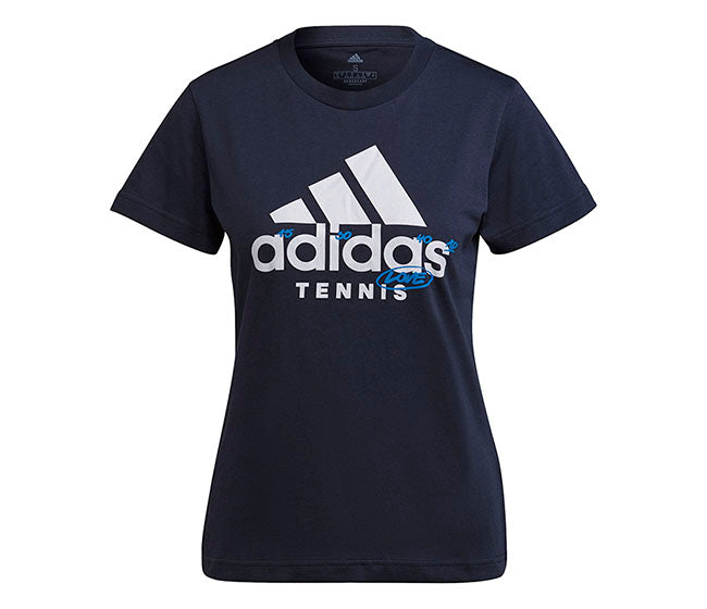 Adidas Tennis Graphic Logo Tee (W) (Navy)