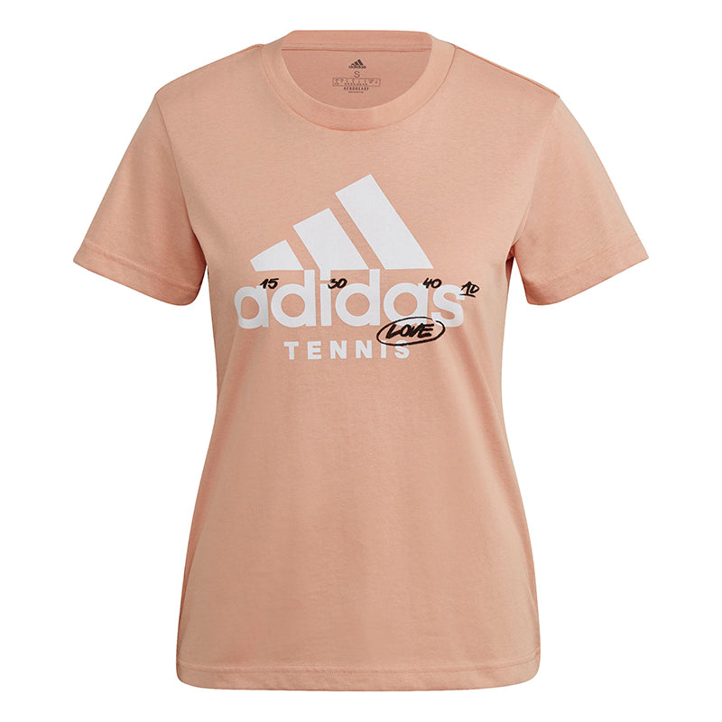 Adidas Tennis Graphic Logo Tee (W) (Coral)