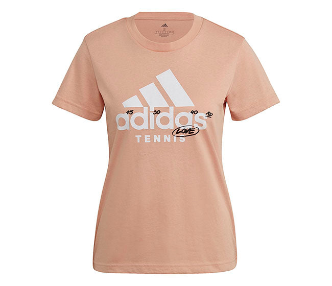 Adidas Tennis Graphic Logo Tee (W) (Coral)