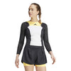 Adidas Cropped 3/4 Long Sleeve Pro Tee (W) (Black/White)