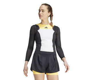 Adidas Cropped 3/4 Long Sleeve Pro Tee (W) (Black/White)