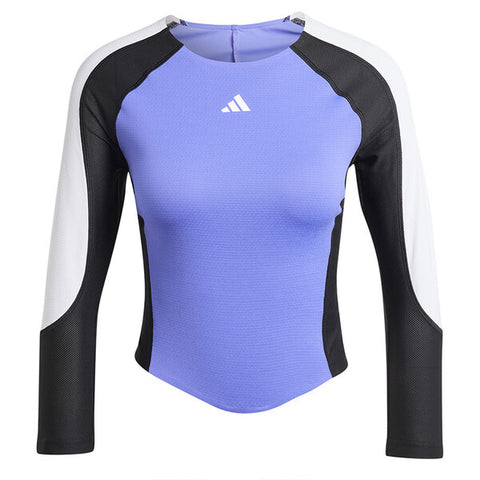 Adidas 3/4 Long Sleeve Cropped Pro Tee (W) (Blue)