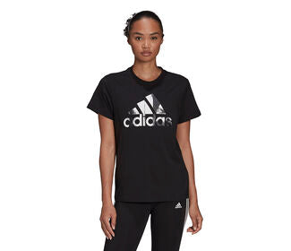 Adidas Print Logo Tee (W) (Black)
