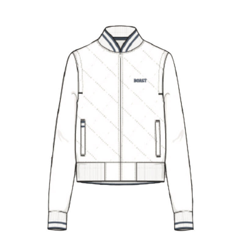 Boast Quilted Varsity Bomber Jacket (W) (White)