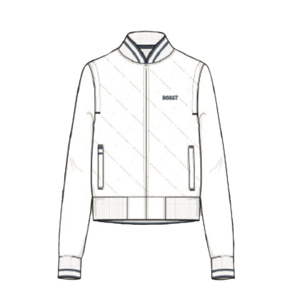 Boast Quilted Varsity Bomber Jacket (W) (White)