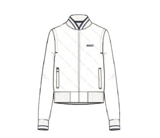 Boast Quilted Varsity Bomber Jacket (W) (White)