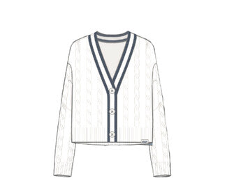 Boast Cardigan Sweater (W) (White/Navy)