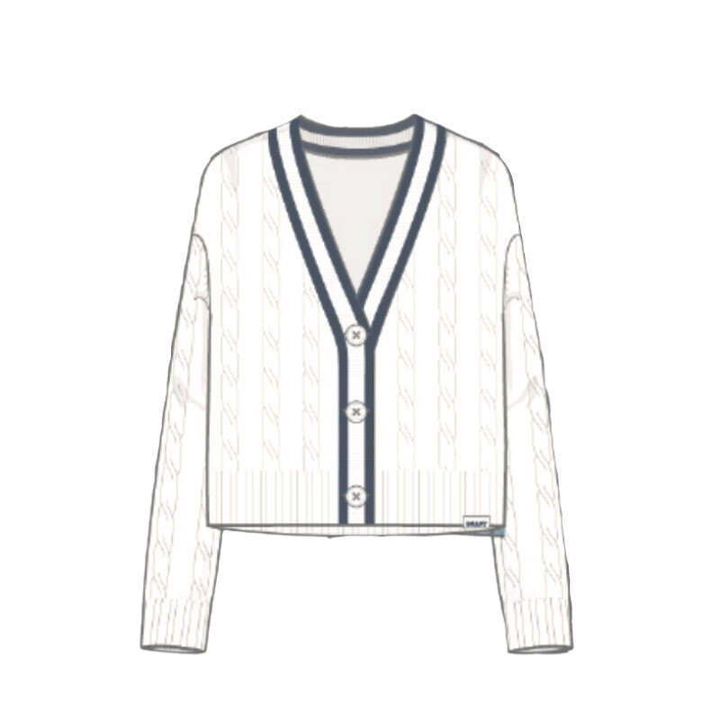 Boast Cardigan Sweater (W) (White/Navy)