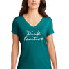 The Dink Dink Positive V-Neck Tee (W) (Heathered Teal)