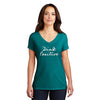 The Dink Dink Positive V-Neck Tee (W) (Heathered Teal)