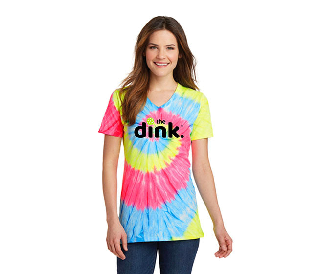 The Dink Tie Dye V-Neck Tee (W) (Neon)