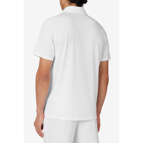 Fila White Line Zip Polo (M) (White)