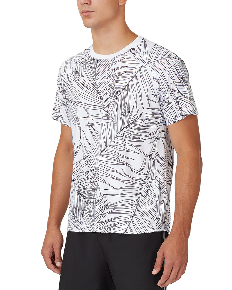 Fila Pickleball Short Sleeve Crew (M) (White/Palm Print)
