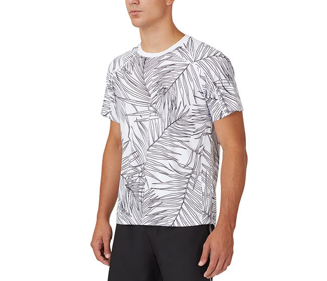 Fila Pickleball Short Sleeve Crew (M) (White/Palm Print)