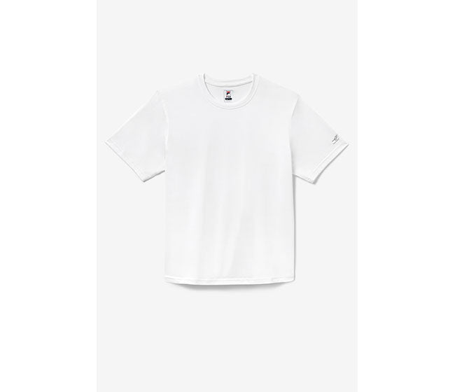 Fila Pickleball Scallop Hem Heathered Tee (M) (White)