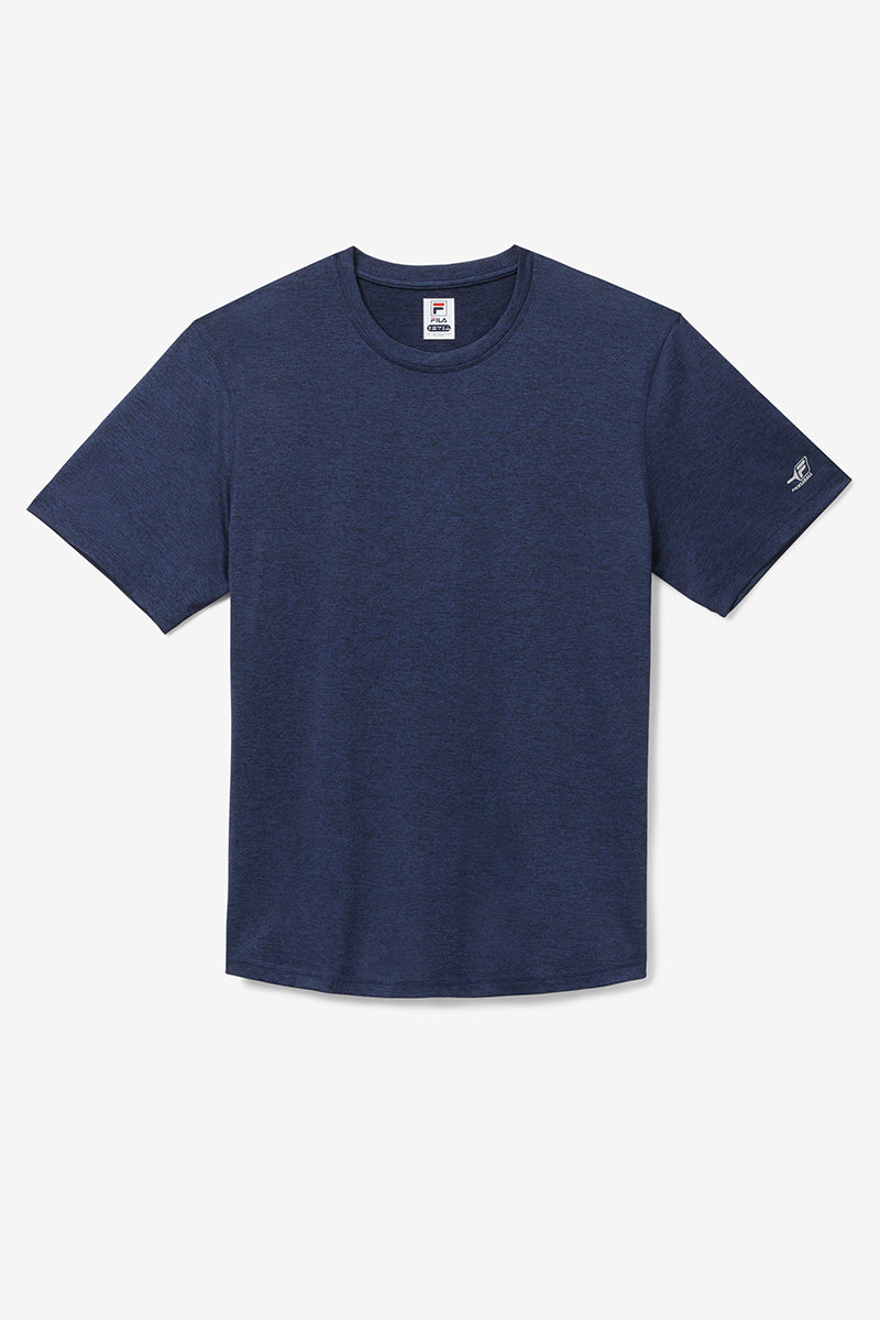 Fila Pickleball Scallop Hem Heathered Tee (M) (Navy)