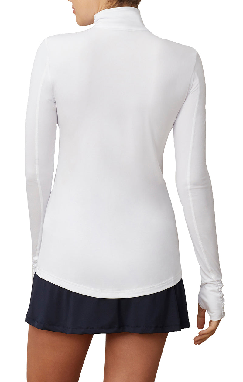 Fila Pickleball 1/4 Zip Long Sleeve (W) (White)
