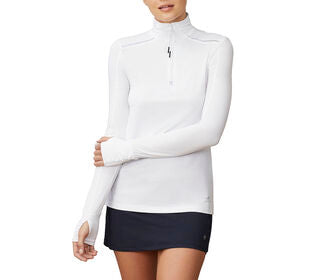 Fila Pickleball 1/4 Zip Long Sleeve (W) (White)