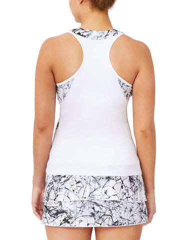 Fila Pickleball Printed Halter Tank (W) (White/Marble)