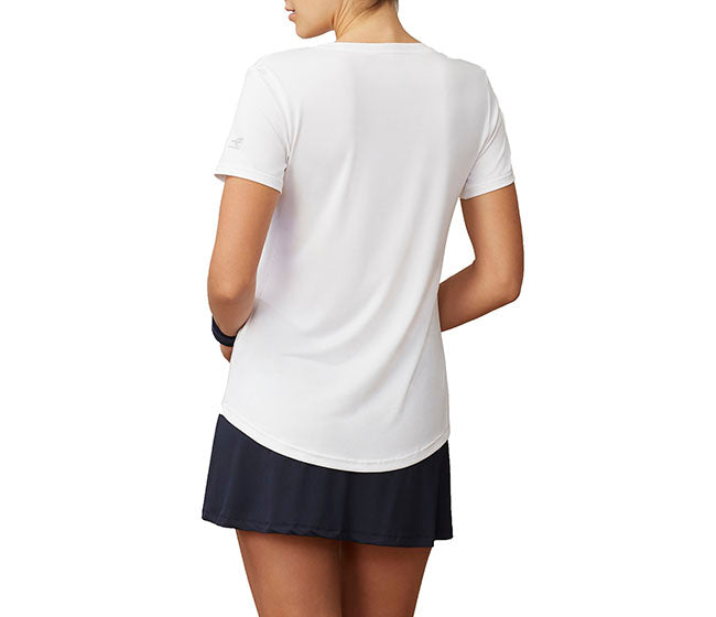 Fila Pickleball Silky V-Neck Tee (W) (White)