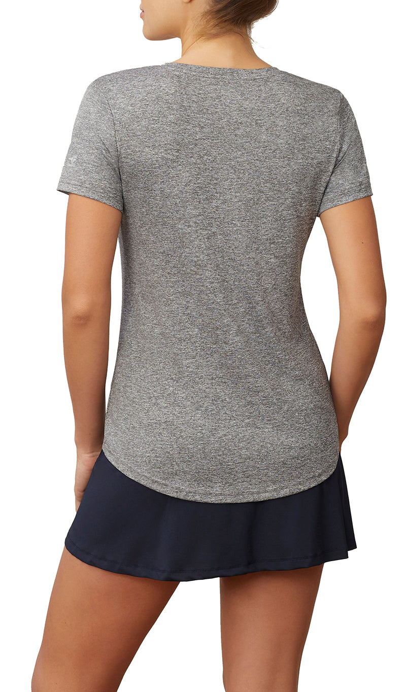Fila Pickleball Silky V-Neck Tee (W) (Grey)