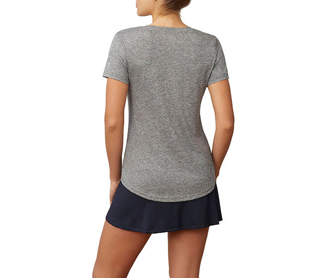 Fila Pickleball Silky V-Neck Tee (W) (Grey)