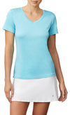 Fila Pickleball Silky V-Neck Tee (W) (Blue) Fila