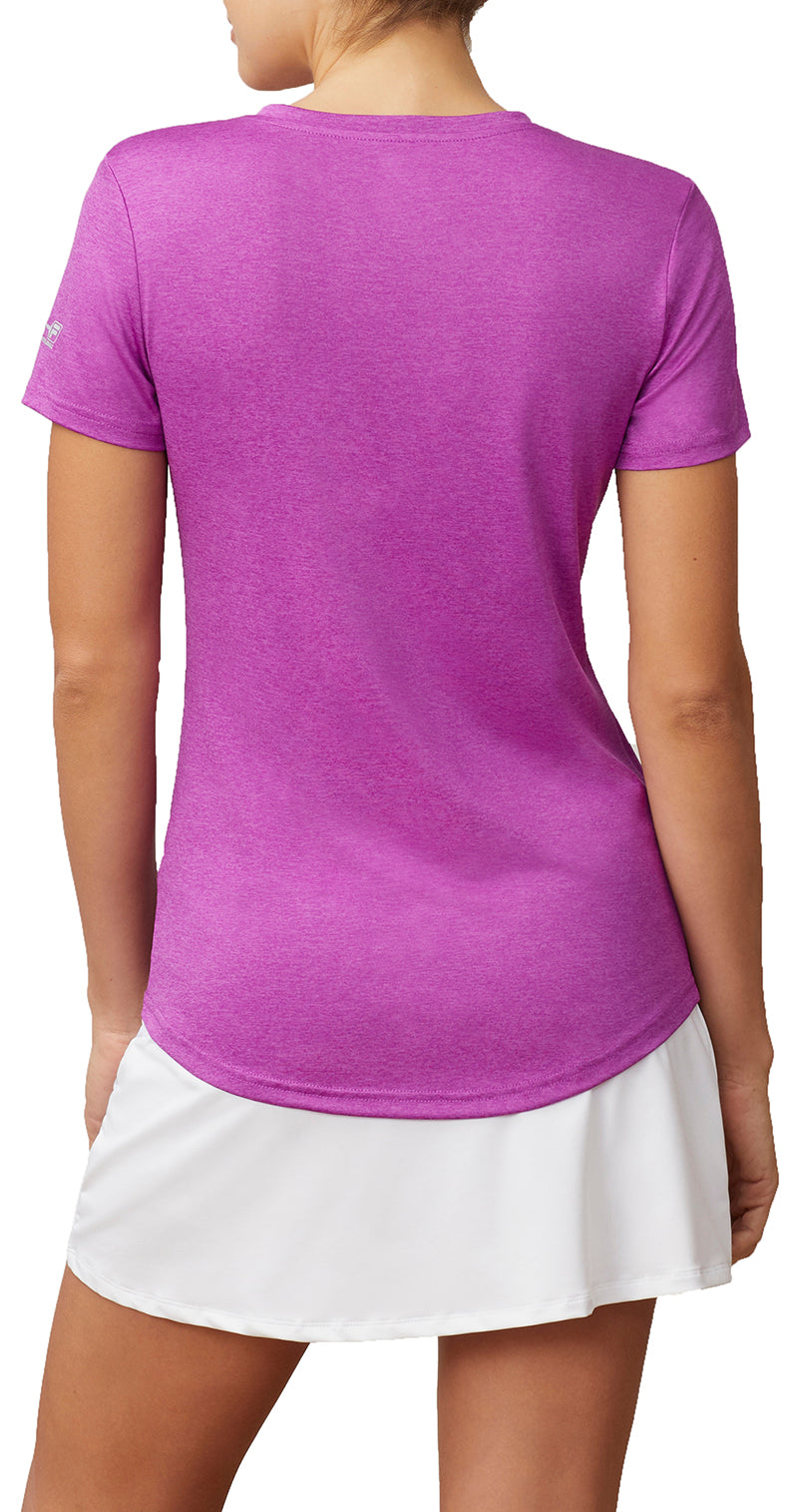 Fila Pickleball Silky V-Neck Tee (W) (Purple)