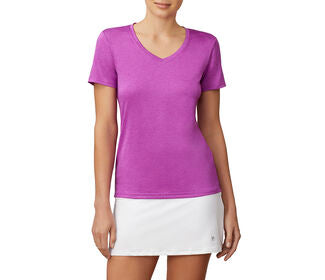 Fila Pickleball Silky V-Neck Tee (W) (Purple)