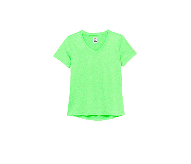 Fila Pickleball Heathered Short Sleeve V-Neck (W) (Green)