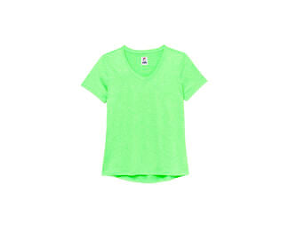 Fila Pickleball Heathered Short Sleeve V-Neck (W) (Green)