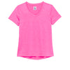 Fila Pickleball Heathered Short Sleeve V-Neck (W) (Pink)