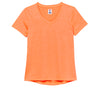 Fila Pickleball Heathered Short Sleeve V-Neck (W) (Orange)