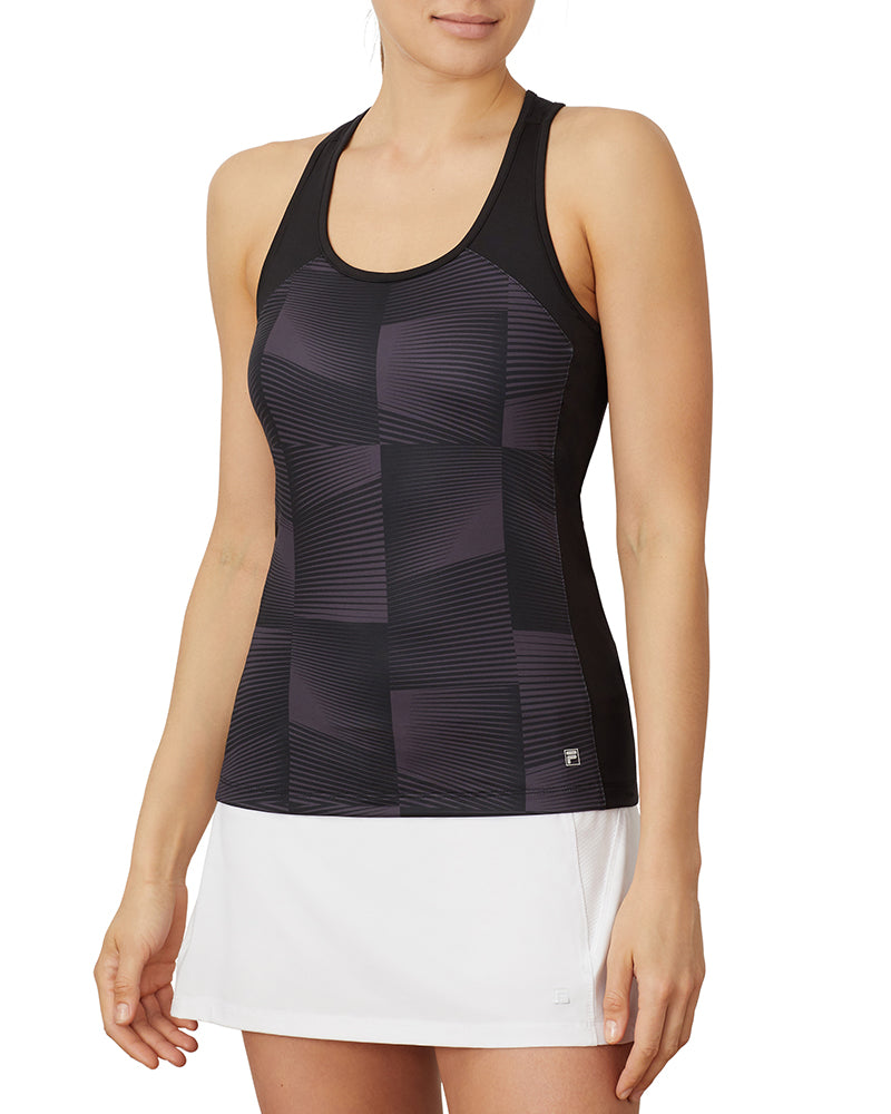 Fila Core Racerback Printed Team Tank (W) (Black)