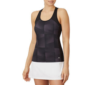 Fila Core Racerback Printed Team Tank (W) (Black)