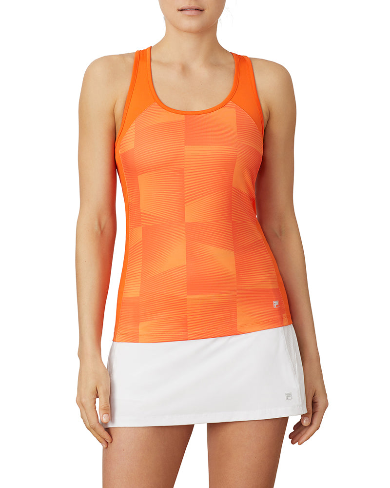 Fila Core Racerback Printed Team Tank (W) (Orange)