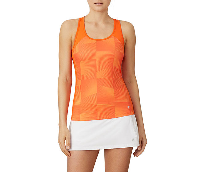 Fila Core Racerback Printed Team Tank (W) (Orange)