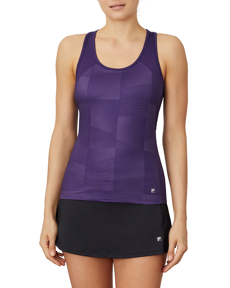 Fila Core Racerback Printed Team Tank (W) (Purple)
