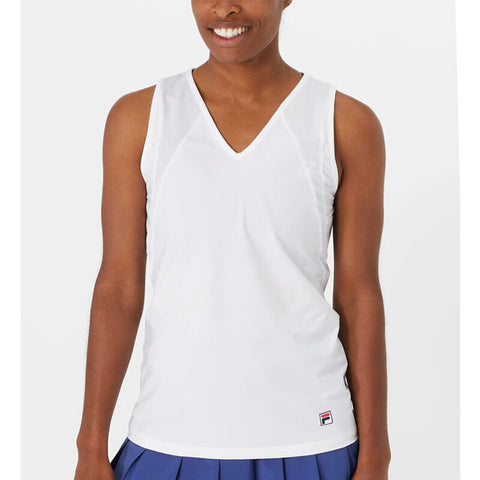 Fila Essentials Full Coverage V-Neck Tank (W) (White)