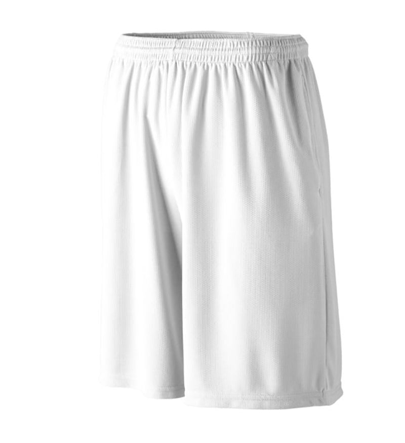 Augusta Longer Length Wicking 9" Short (M) (White)