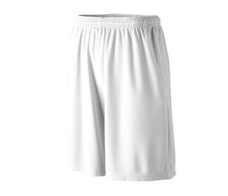 Augusta Longer Length Wicking 9" Short (M) (White)