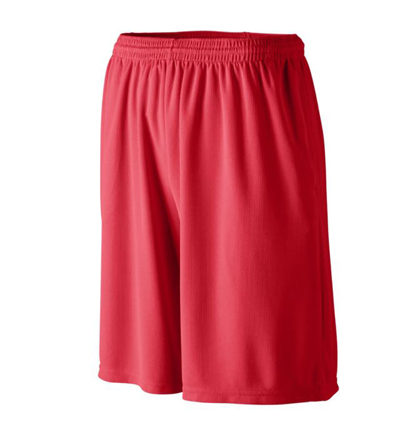 Augusta Longer Length Wicking 9" Short (M) (Red)