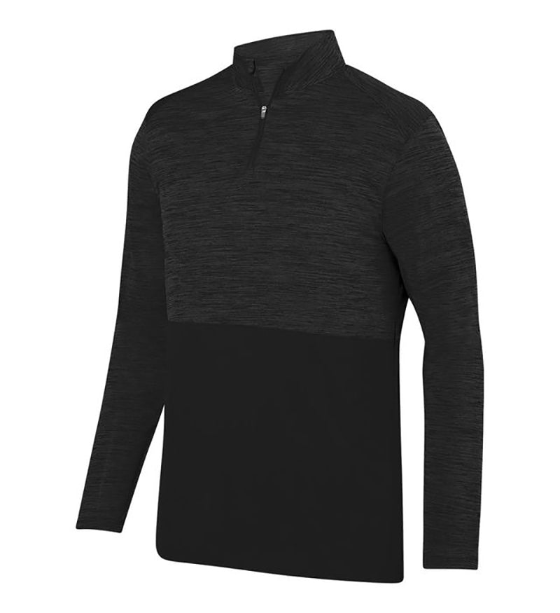 Augusta Shadow Tonal Heather 1/4 Zip Pullover (M) (Black)
