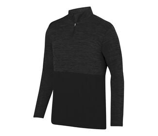 Augusta Shadow Tonal Heather 1/4 Zip Pullover (M) (Black)
